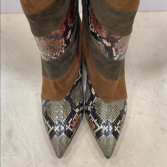 HOST PIC AQUAZZURA BOETTI BOOTS IN STUNNING KENYA SNAKE/SUEDE TALL BOOT SIZE 8.5 - Picture 5 of 10